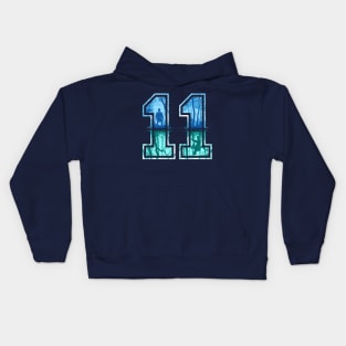 Strange Number 11 (blue) Kids Hoodie